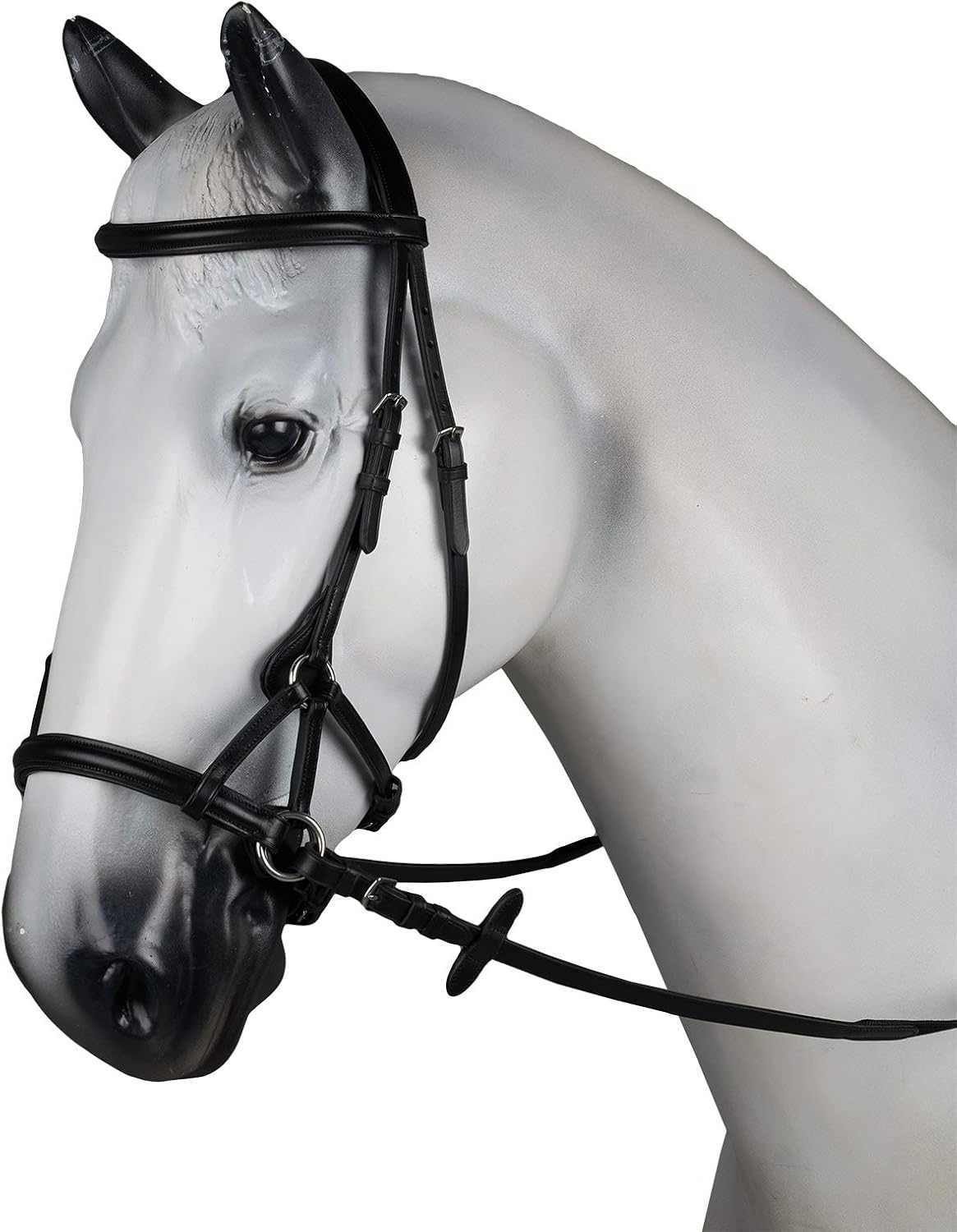 Denver Soft Leather English Side Pull Bitless Bridle for Horses | Web Reins Included