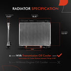 A-Premium Engine Coolant Radiator Assembly with Transmission Oil Cooler