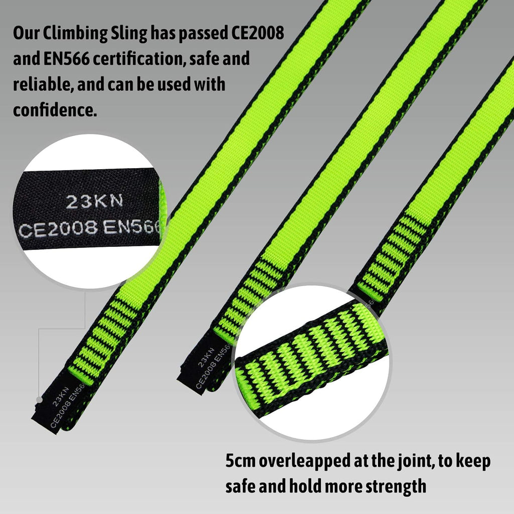 18MM Nylon Climbing Sling Runner 23KN CE2008/EN566 Rock Climbing Webbing Straps for Outdoor Climbing, Rappelling