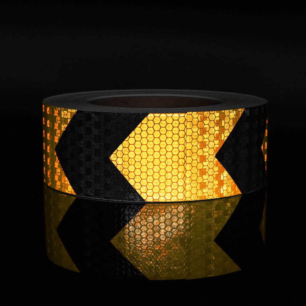 Arrow Reflective Tape for Trailers, Black/Yellow, 2in x 100ft