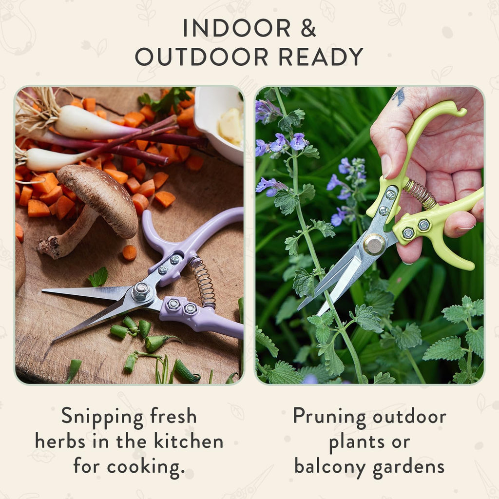 Pruning Shears - Herb Snipping Scissors- Lightweight Gardening Tools W/Easy Lock - Flower Cutter Garden Shears - Gift