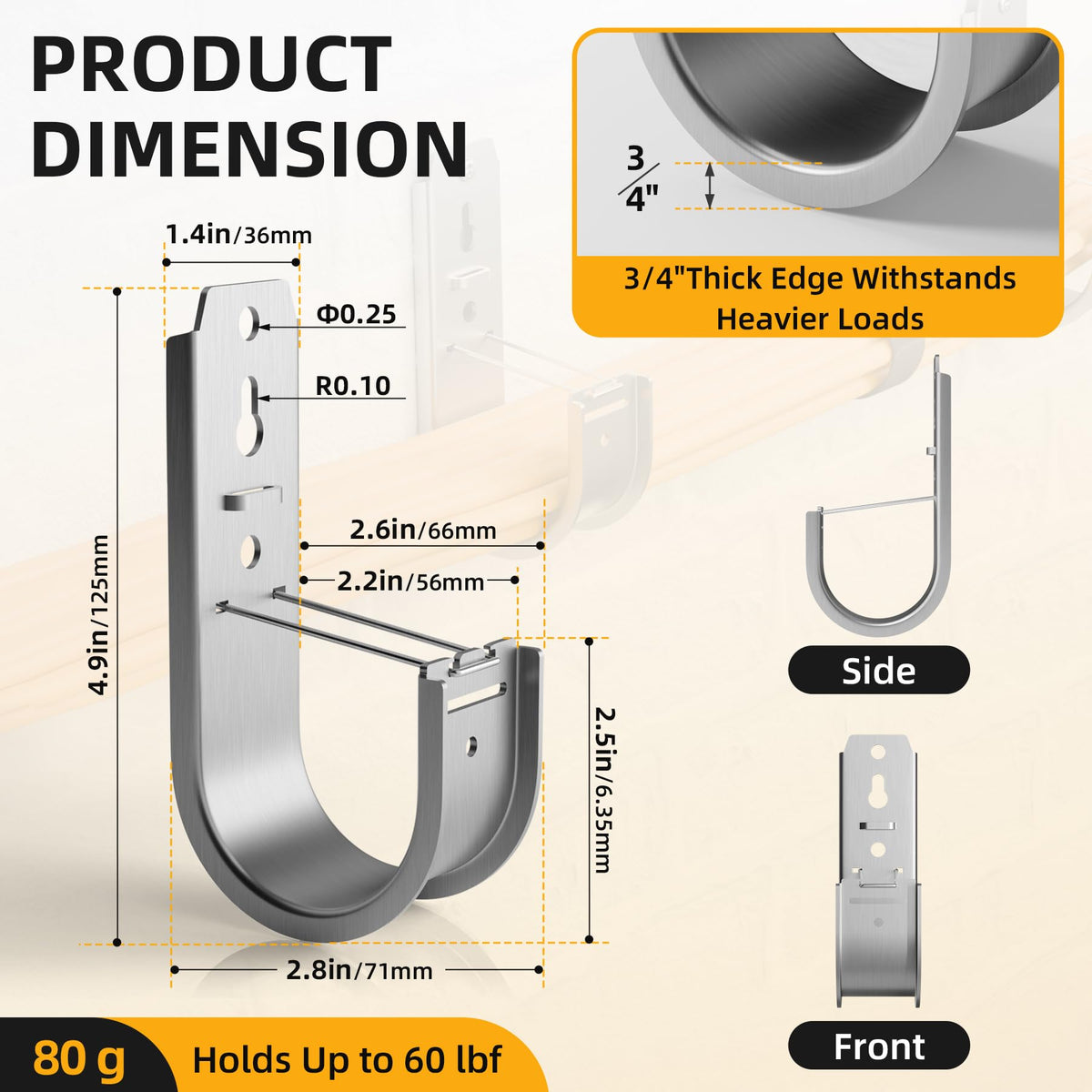 MooxHAI 30 Pack 2 Inch J Hooks for Cable Management with Retainer Clips