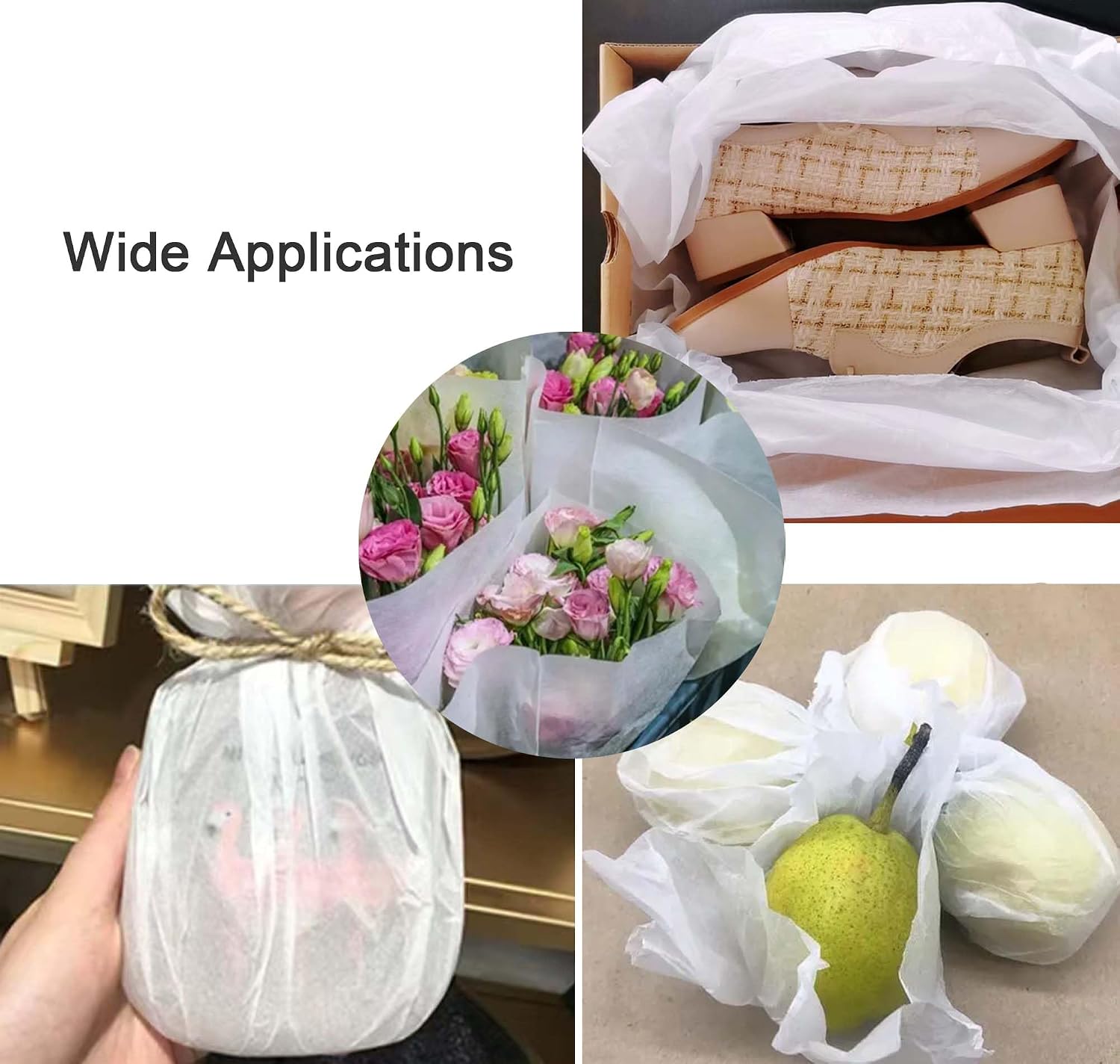 100 Sheets 20" x 30" Acid Free Archival Tissue Paper for Storage, Acid-Free Wrapping Tissue Paper White Unbuffered No
