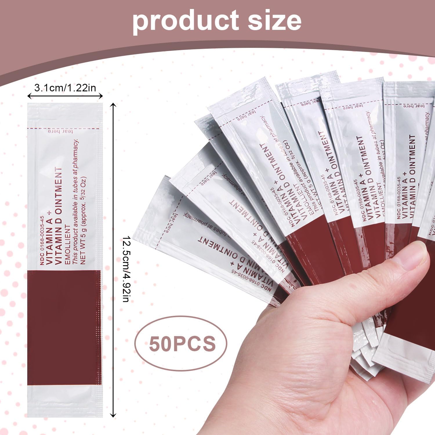 Tattoo Scar Repair Gel 50Pcs -Vitamin A&D Ointment for Tattoo Aftercare,Dry Skin & Scar Fading for Skin Moisturising