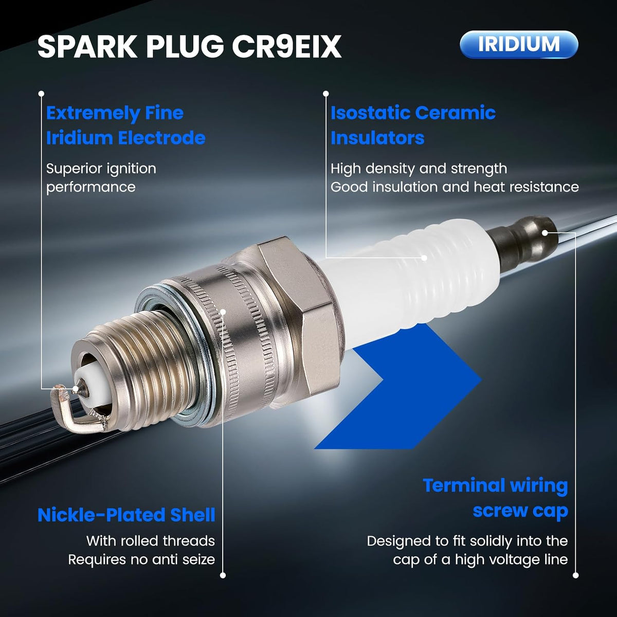 Iridium Spark Plug QL78YC 4 Pack for Evinrude Outboard