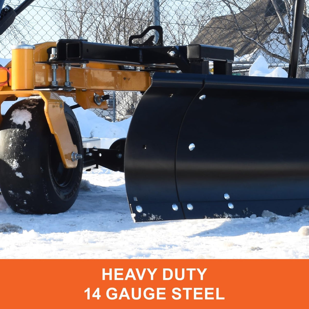 60 in Snow Blade for Zero Turn Lawn Mowers, Adjustable Left Center Right Angling, Heavy-Duty 14 Gauge Steel Construction