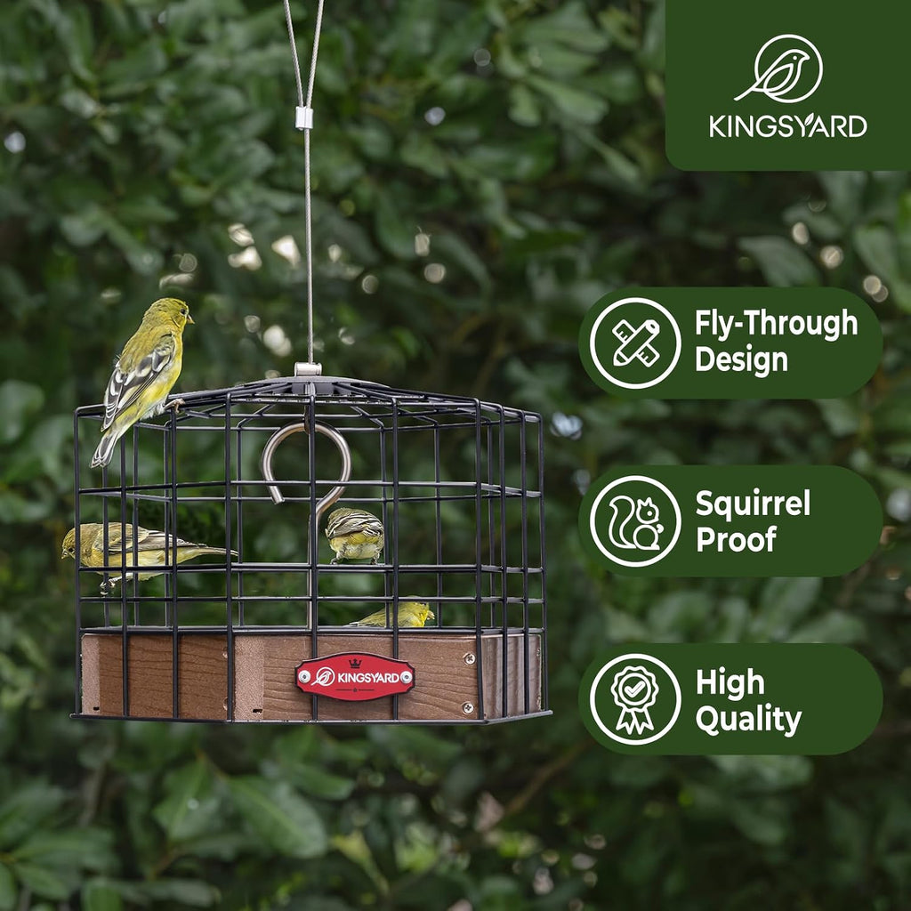 Squirrel Proof Platform Bird Feeder, Metal Mesh Tray