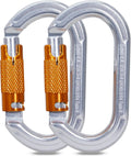 Auto Locking Climbing Carabiner Clips,Heavy Duty Asymmetrical Carabiner Connector Used for Rappelling Gear Rescue