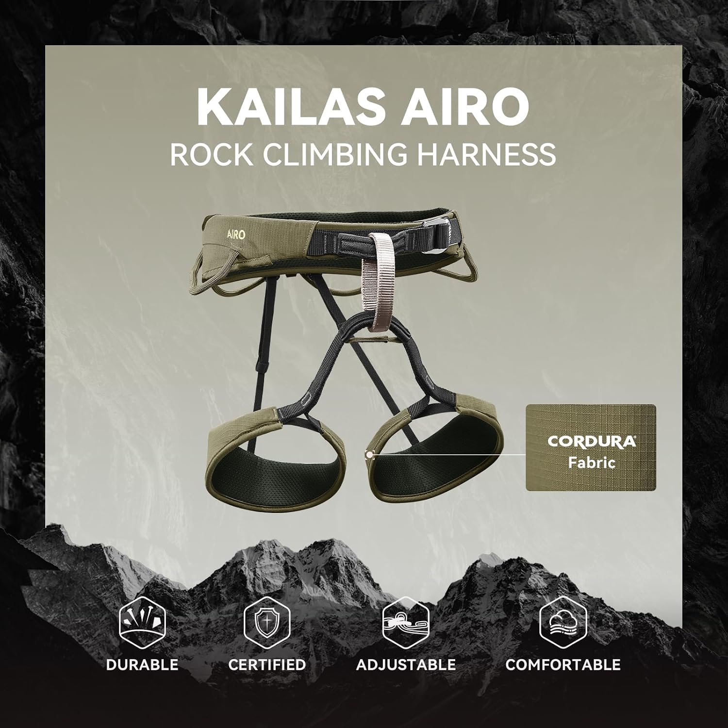 Airo Rock Climbing Harness Men Roofing Harnesses Rescue Mountaineering Safety Belt Women Comfortable Lightweight