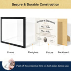 8.5x11 Picture Frame Set of 16, Certificate Diploma Document Frames