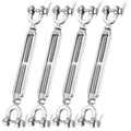 Stainless Steel Turnbuckle 1/4" x 4"(4 Pack) Jaw & Jaw Turnbuckles