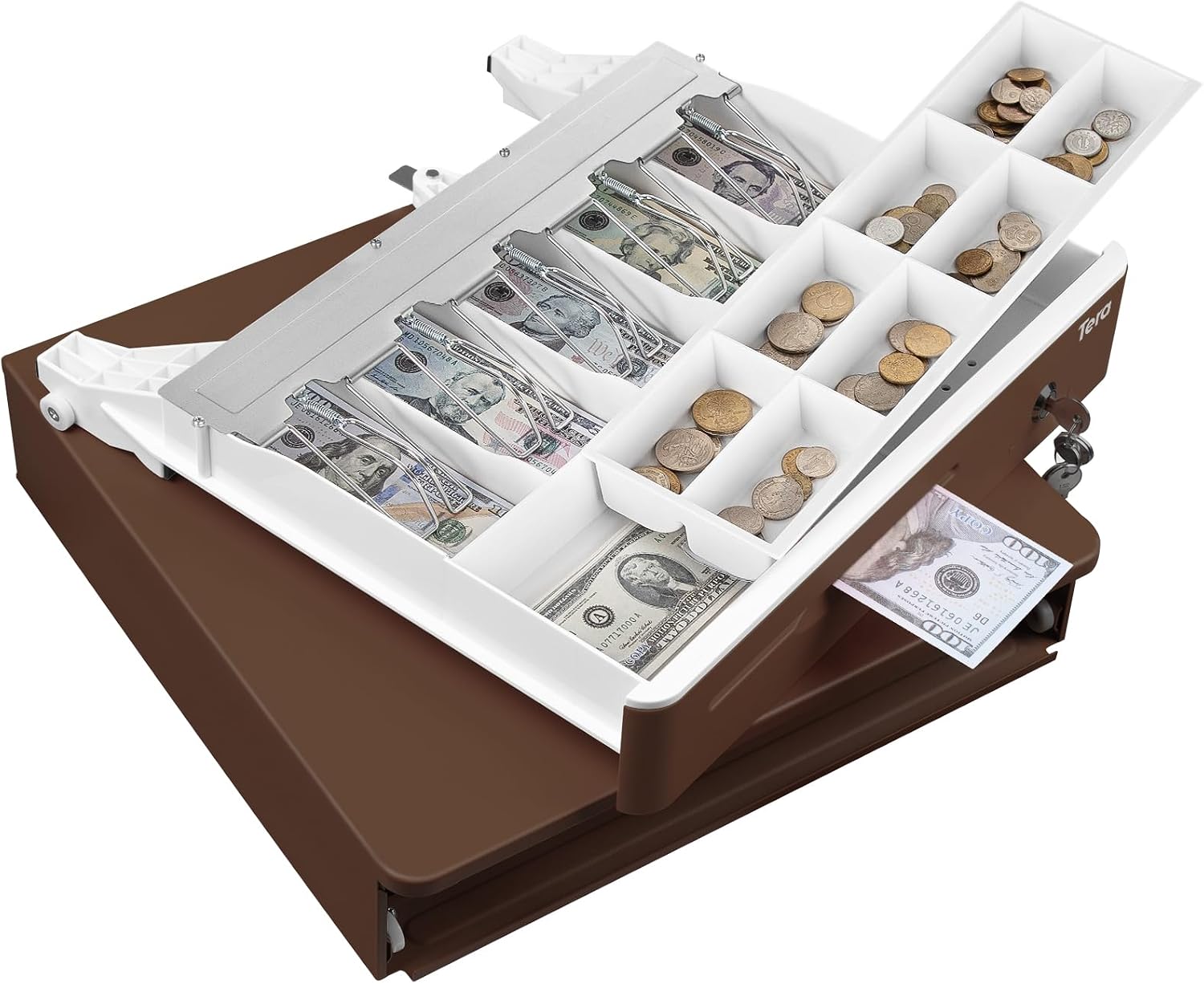 16 inch Cash Drawer: with Micro Switch Auto Open Heavy Duty Insert Tray 5 Bill 8 Coin for POS System Removable Cash