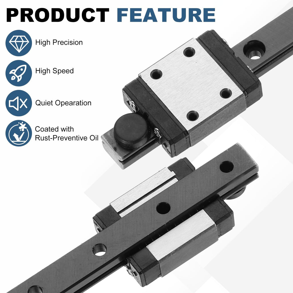 uxcell MGN7 200mm Linear Sliding Rail Guide, Linear Motion Guideway