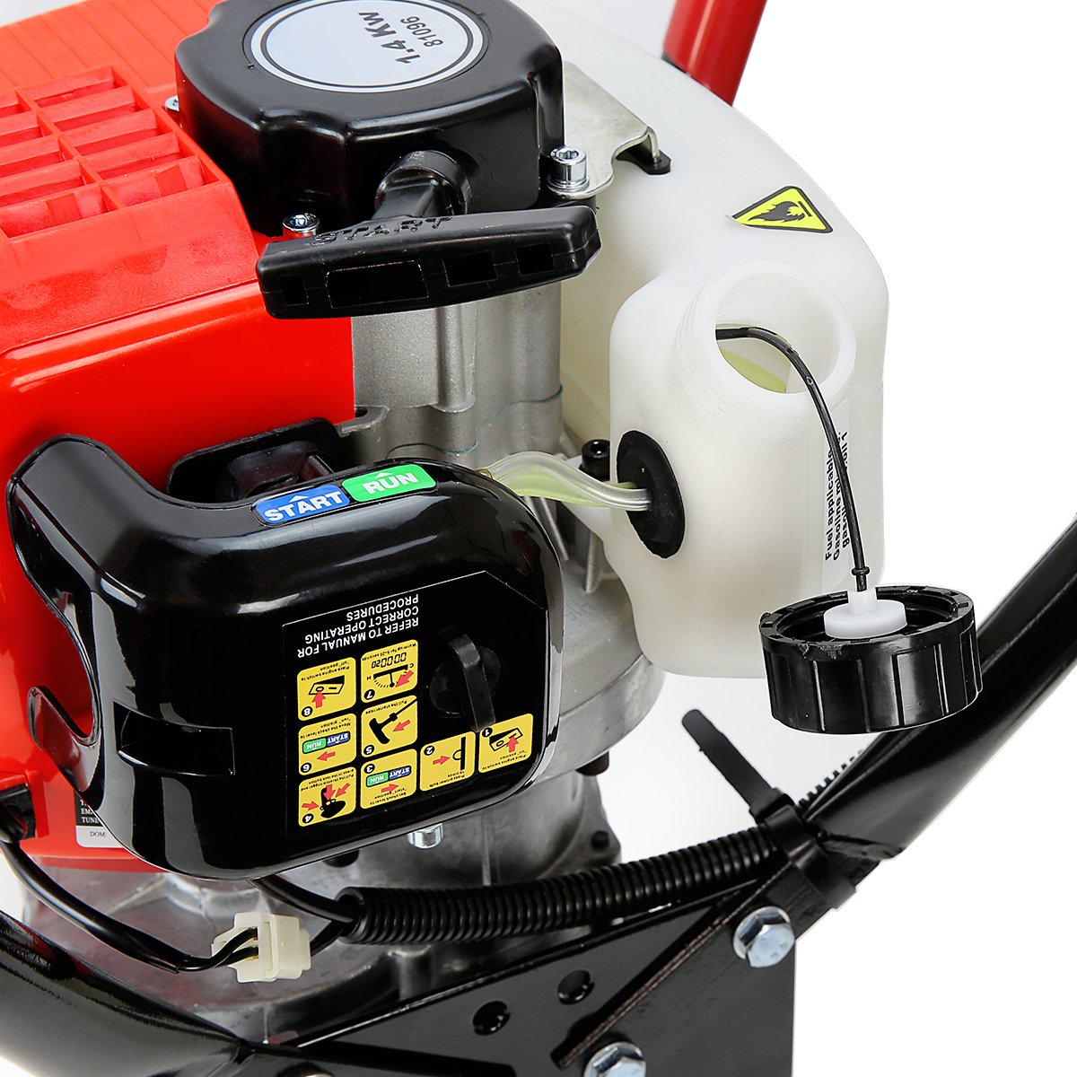 2.3HP Post Hole Digger V-Type Gasoline 2-Stroke 55cc Auger Earth Fence Hole Digger Digging Drill for Fence, Farmland