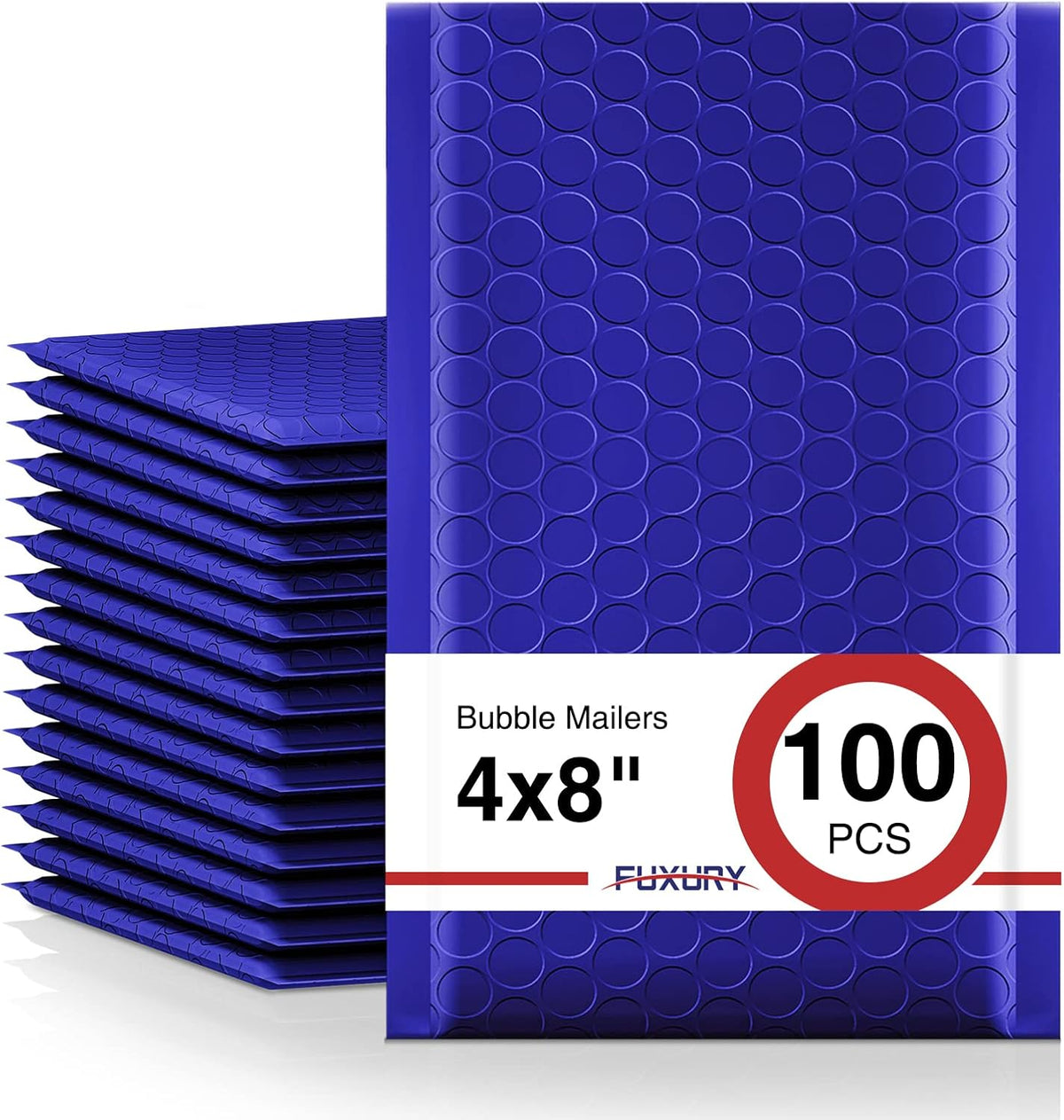 100 Pack 4x8" Bubble Mailers Royal Blue Shipping Padded Envelopes