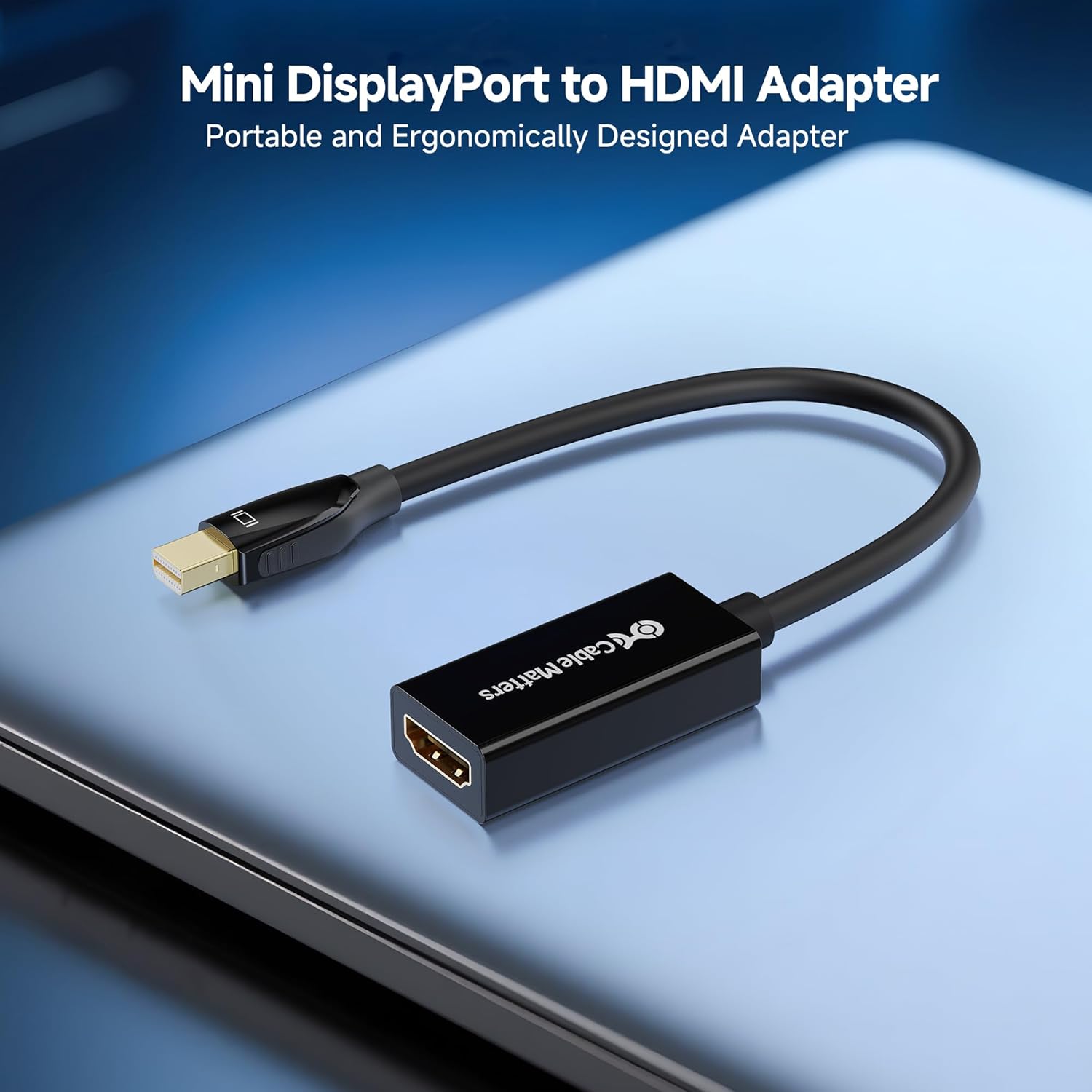 Mini DisplayPort to HDMI Adapter, Mini DP to HDMI, Black | Thunderbolt 2 and Thunderbolt Ports Compatible