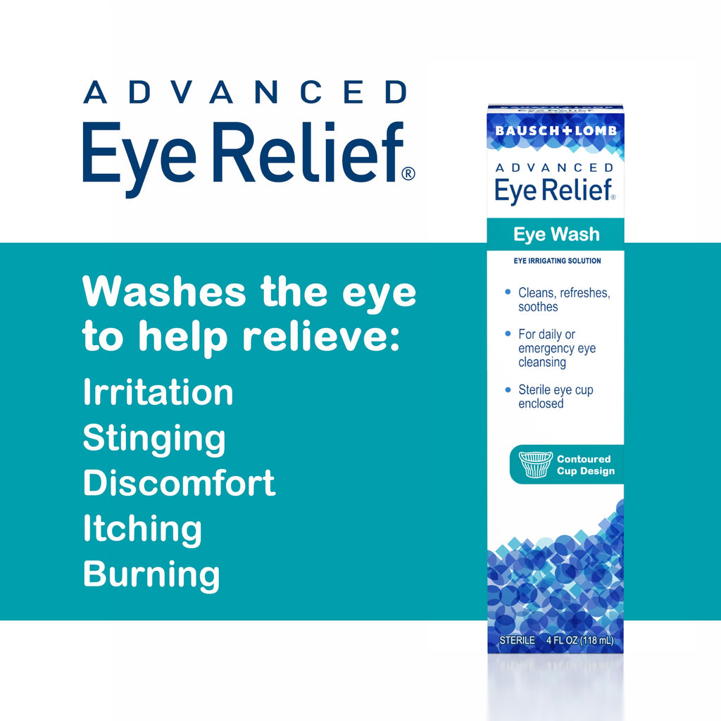 Advanced Eye Relief Eye Wash Rinse Solution, 4 Fl Oz, Pack of 6