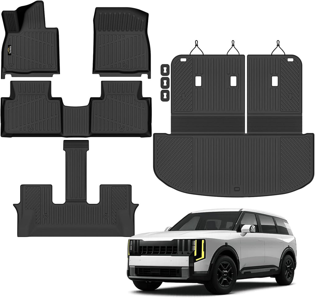 Floor Mats Custom for Kia Telluride 2027 Gas Only (Not for Hybrid) 7&8 Seater Trunk Mat with Backrest Mat All Weather