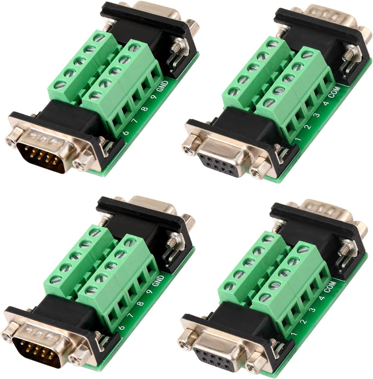 4PCS DB9 Male Female Solderless Connector in One Breakout