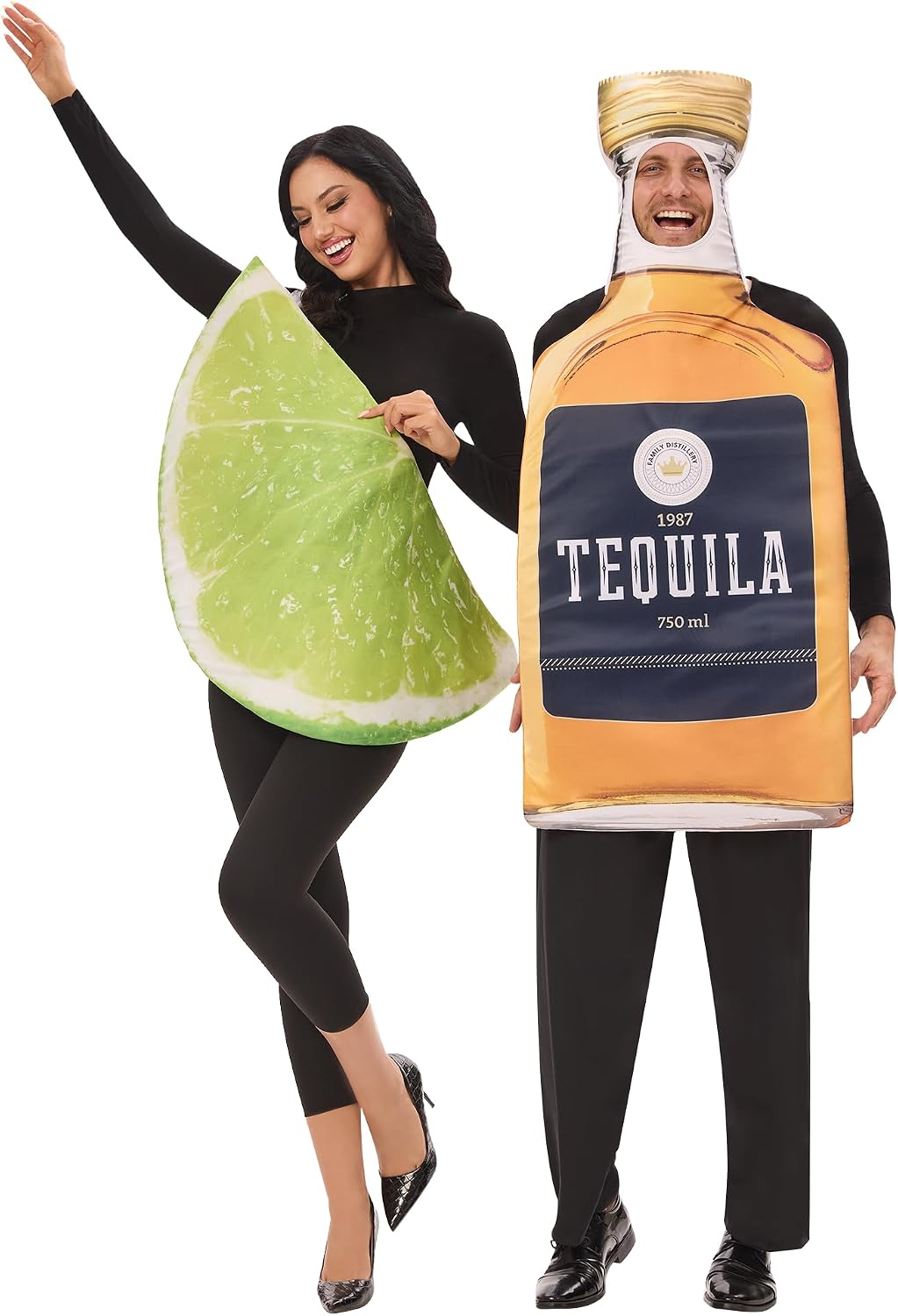 Tequila and Lime Couples Costume 2 Pcs Halloween couple costumes | Funny Margarita Costume Tequila Bottle & Lime
