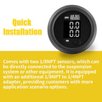 Air Pressure Gauge Dual Digital Display 0-232PSI (16BAR) White LED