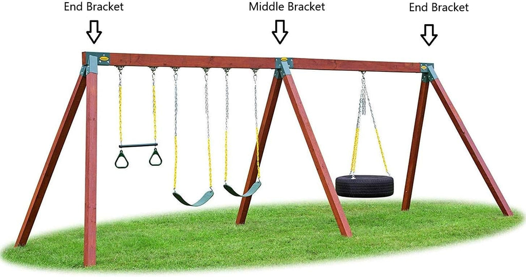 Easy 1-2-3 A-Frame Swing Set Bracket Heavy Duty for EZ, Simple Install - DIY Swing Set Parts Green