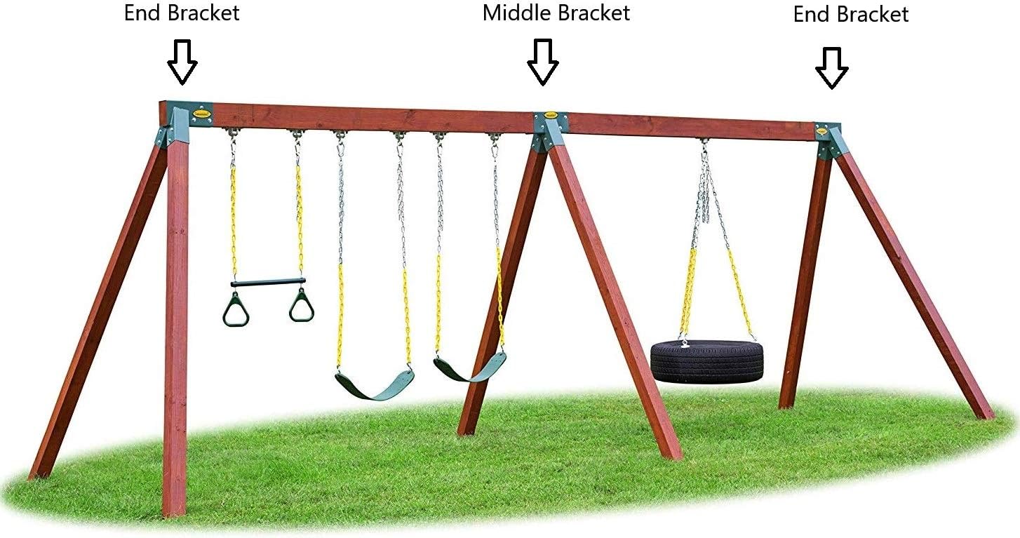 Easy 1-2-3 A-Frame Swing Set Bracket Heavy Duty for EZ, Simple Install - DIY Swing Set Parts Green