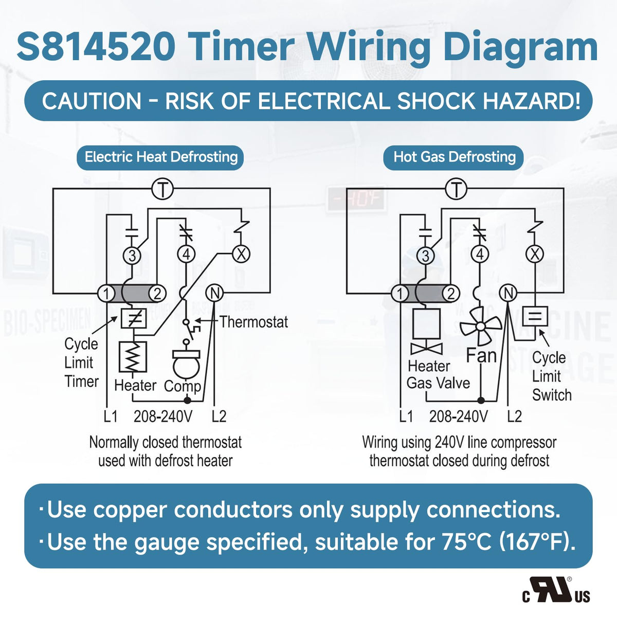 Nurfosttek S8145-20 Commercial Defrost Timer for Refrigeration Systems