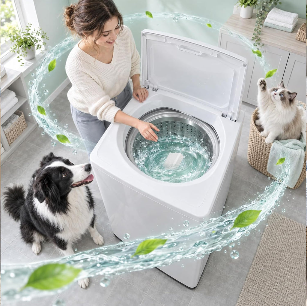 Washing Machine Cleaner Tablets Pro for Pet Owners, Enzymatic Deep Cleaning