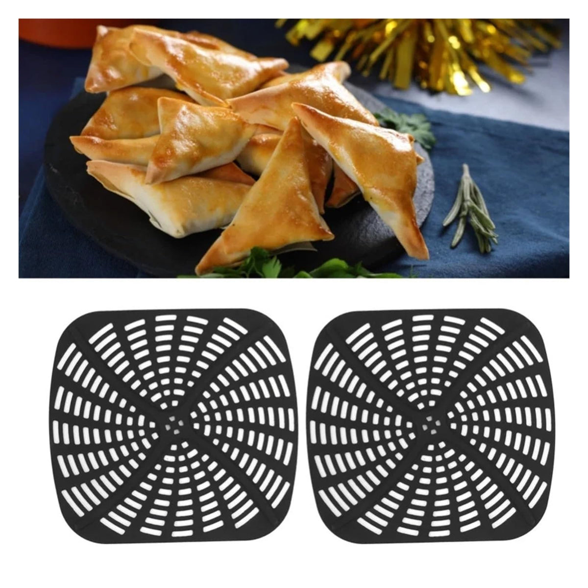 2pcs Fryer Reusable Silicone Fryer Liner,compatible For Ninja