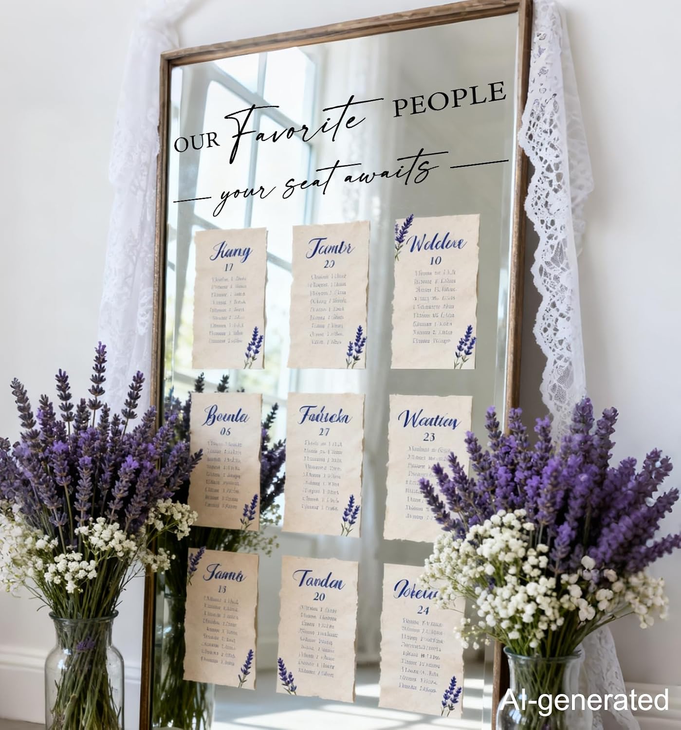 Wedding Seating Chart Decal - Welcome to Our Wedding Mirror Decal, Seating Chart Board Black