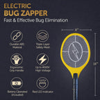 Bug Zapper Racket, Electric Fly Swatter for Mosquitoes, Flies, and Flying Insects, 18 Inch Handheld Battery Powered