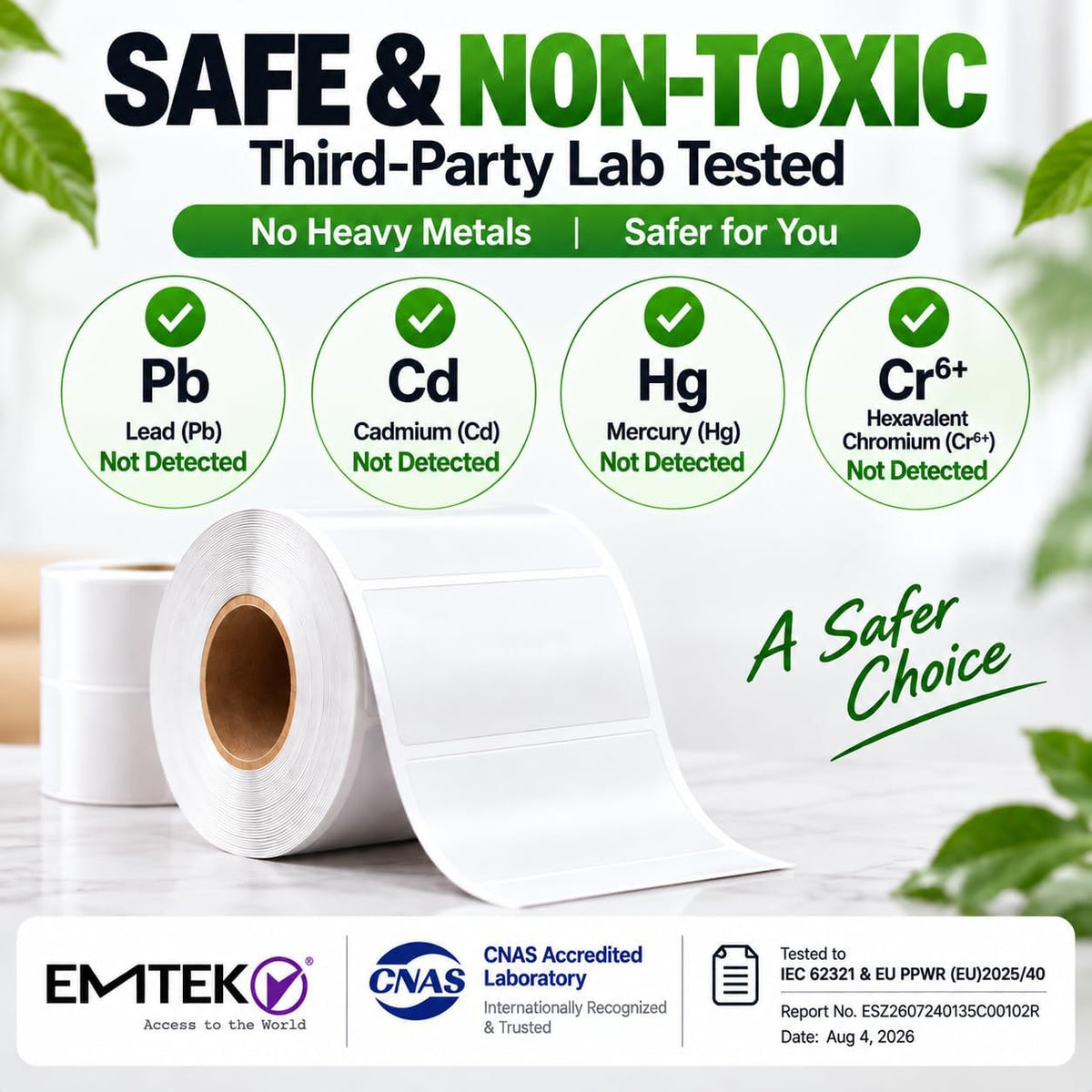 20 Rolls 4" x 6" Direct Thermal Labels 250 Labels/Roll