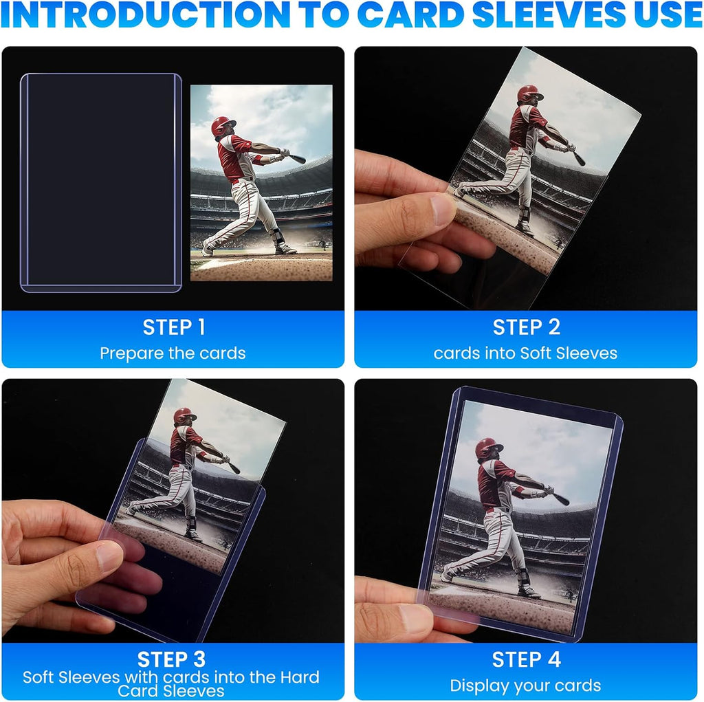 1200 Card Sleeves Top Loaders for Cards, 3" x 4" Hard Plastic Toploaders | Baseball Card Protectors, Trading Card