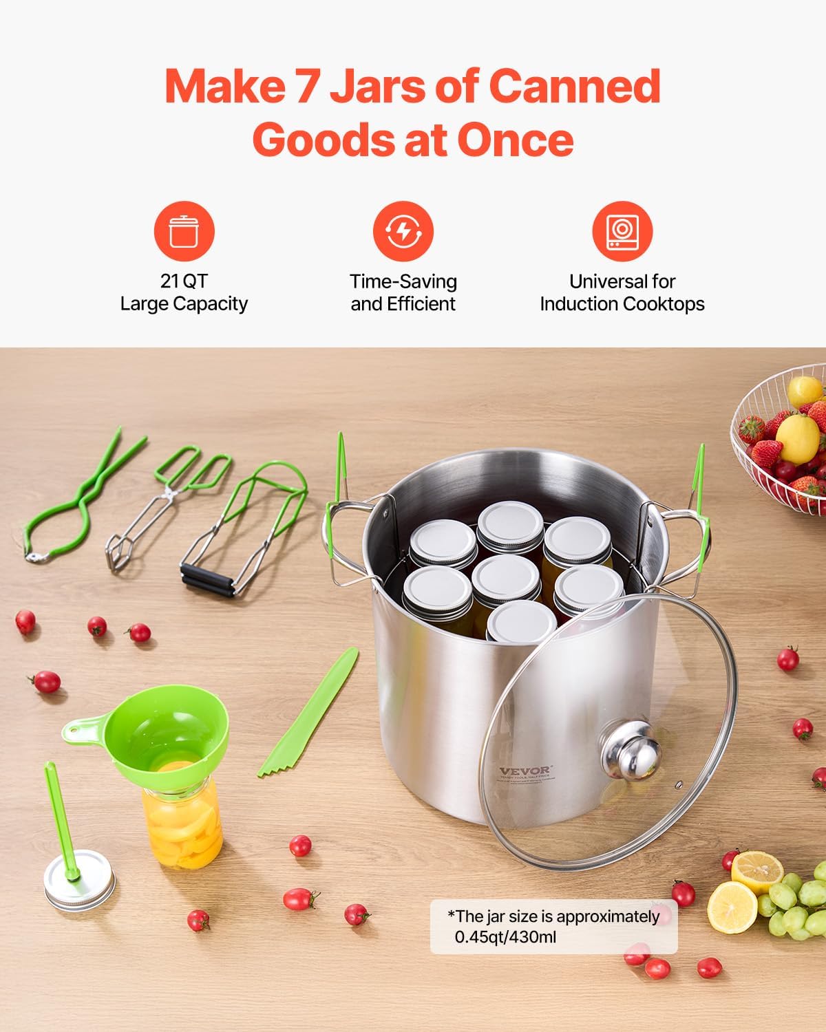 Canning Supplies Starter Kit, 9 Pieces Stainless Steel Water Bath Canning Kit for Beginners, Canning Tools Set: Pot