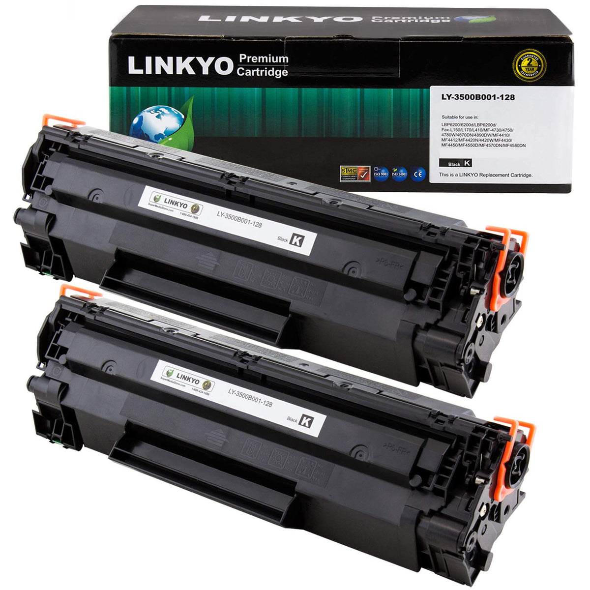 Compatible Toner Cartridges Replacement for Canon 128 (Black, 2-Pack)
