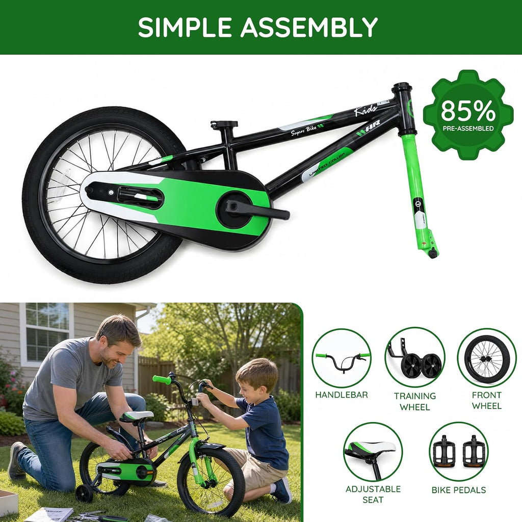 20 Inch Kids Bike BMX Style Beginner Bicycle Ages 4-12 Muticolors | High carbon steel frame, rider height 48-62 in