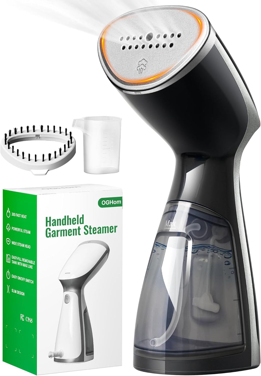 Portable Travel Handheld Steamer for Clothes, Garment Wrinkle Remover | Black, 1000W Strong Penetrating Fabric