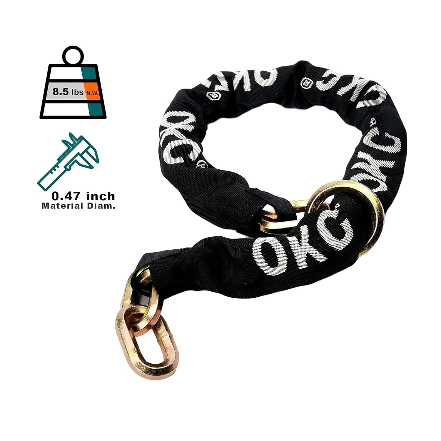 Ultra Security Chain - 4ft x 1/2in (12mm) Thick Hardened Alloy Steel Cut Proof Chain - Anti-Theft Heavy Duty Chain