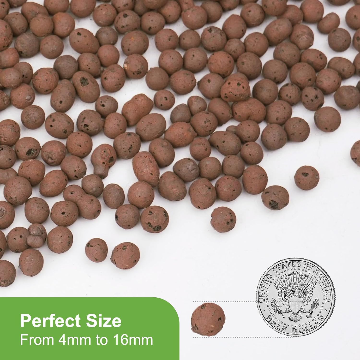 10 lbs LECA Clay Pebbles for Plants, 4-16mm LECA Balls for Indoor Plants Drainage, Hydroponics, Aquaponics, Natural