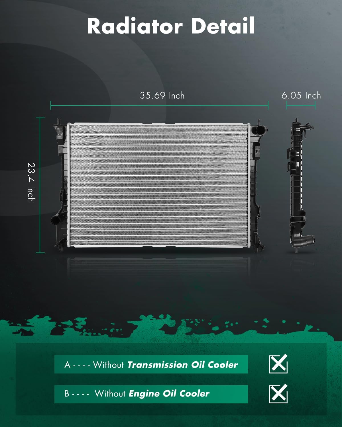 SCITOO 13445 Radiator Fit for Ford Explorer 2011-2018 3.5L