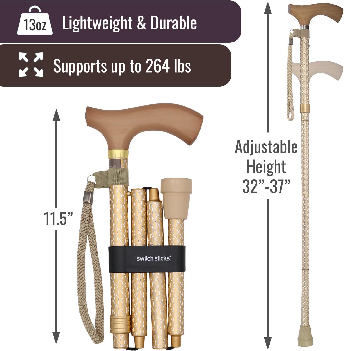 Folding Walking Cane For Women & Men