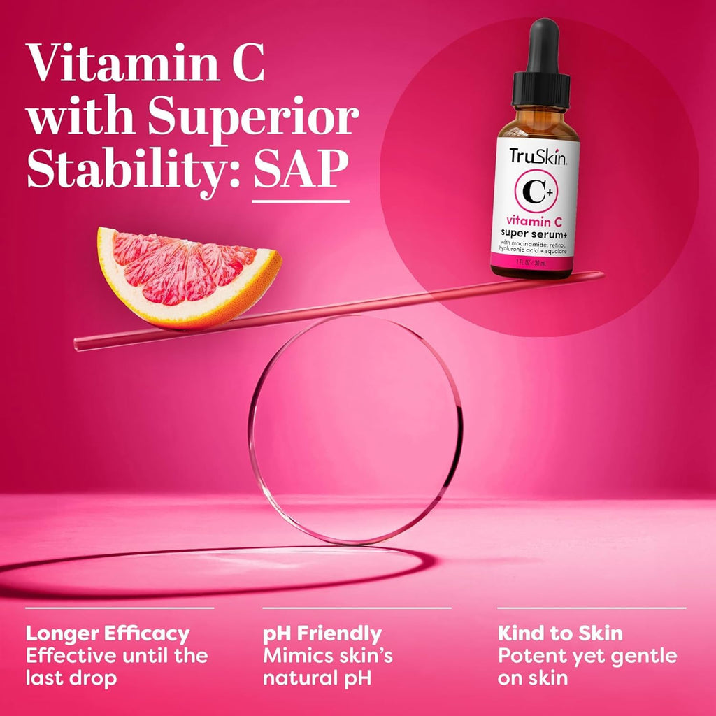 Vitamin C Super Serum for Face, 5 Skin Benefits, 1 fl oz | Vitamin C, Retinol, Niacinamide, Hyaluronic Acid and