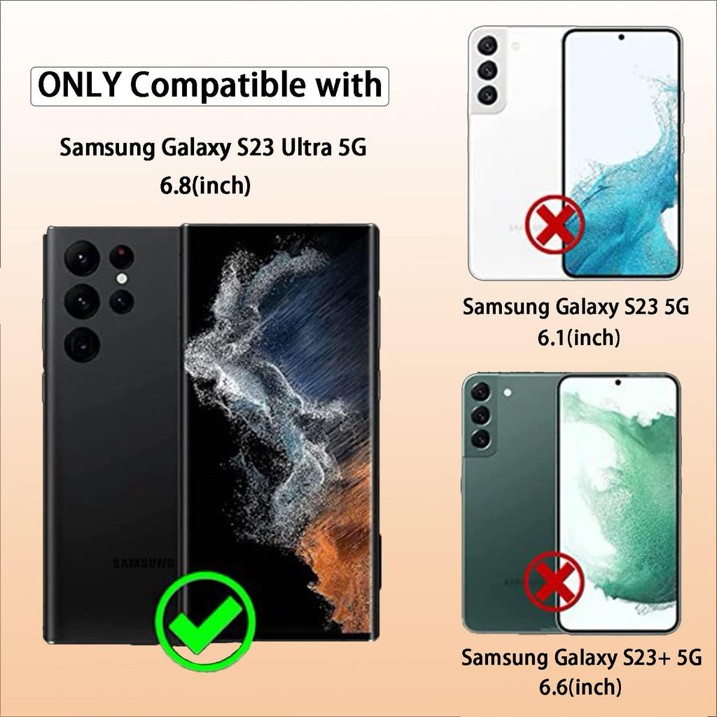 [2+2 Pack Galaxy S23 Ultra Screen Protector, 9H Tempered Glass Scratch Resistant, Ultrasonic Fingerprint Support, For