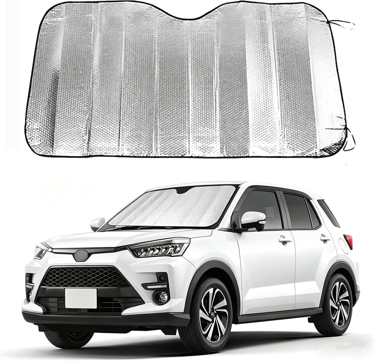 Car Windshield Sun Shade, Double Thickening Bubble Sun Shade, Foldable Front Window Sunshade with Suction Cups