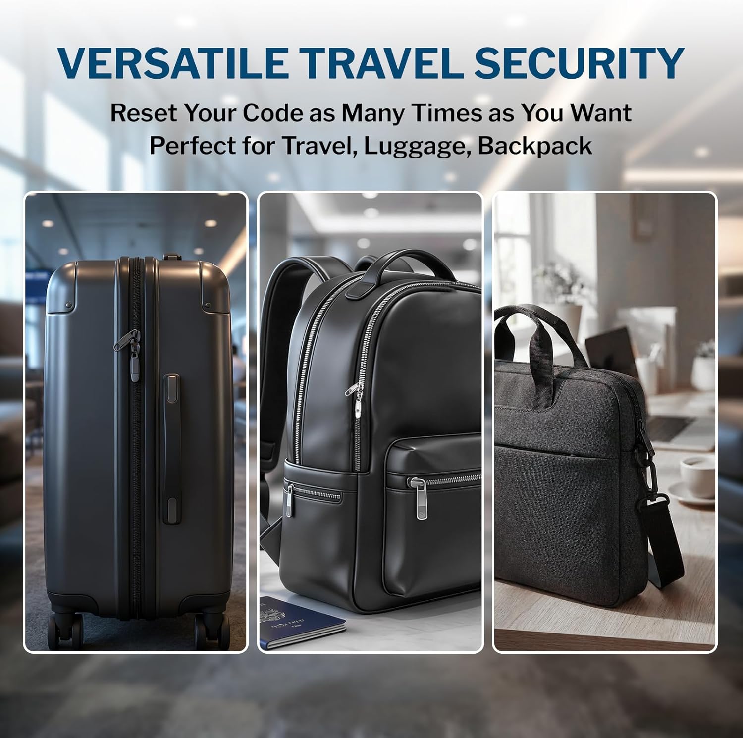 Open Alert TSA Approved Luggage Locks - 3 Digit Combination, Easy Read Dials, Zinc Alloy Body - Ideal Travel Lock for