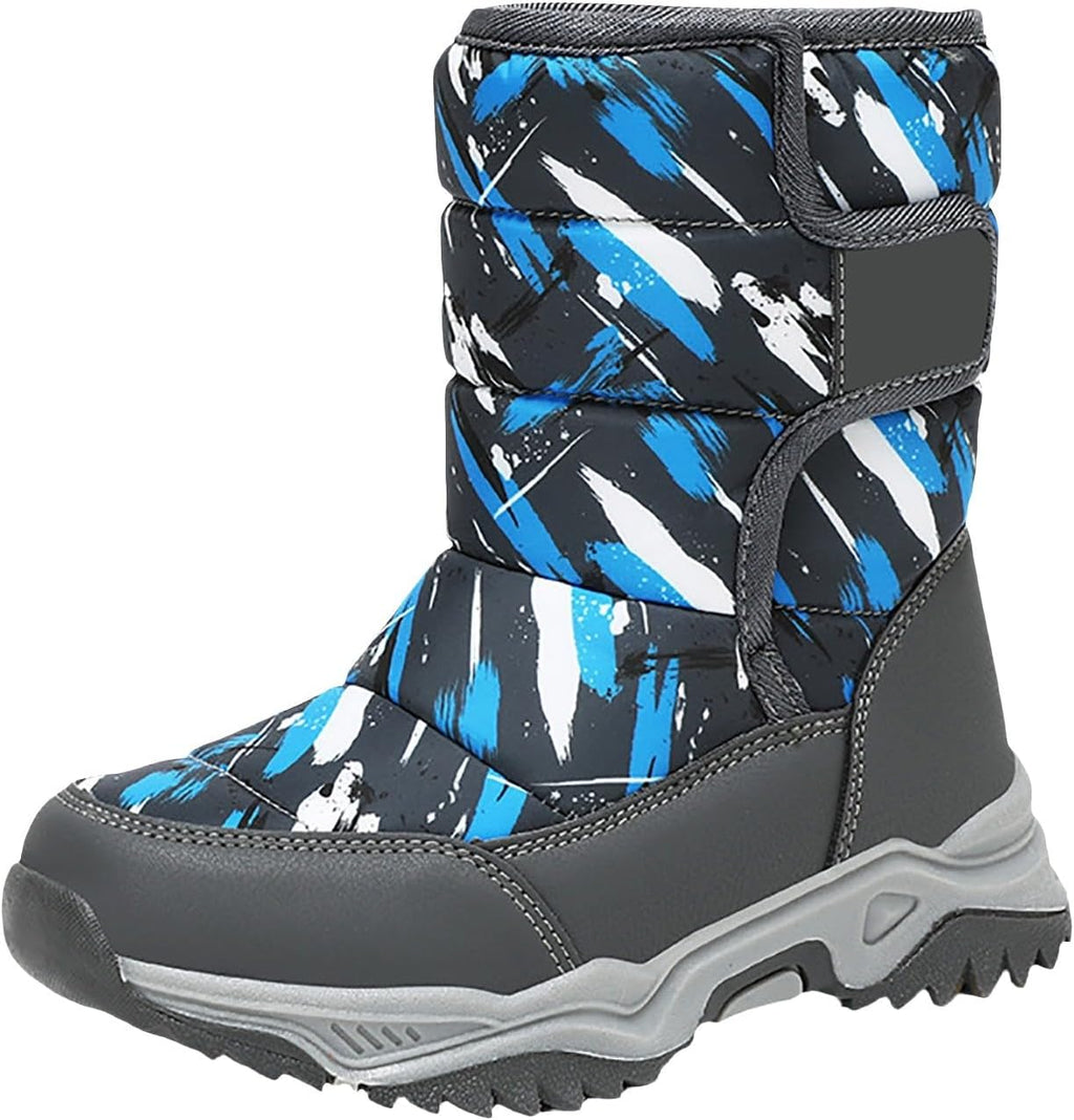 Kids Snow Boots Winter Boys Girls Waterproof Insulated Fleece Lined Ski Shoes Cozy Outdoor Non Slip Hiking Booties