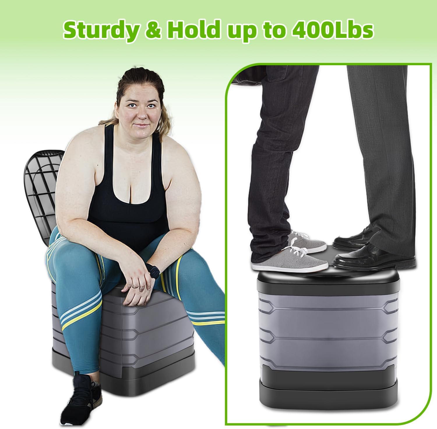 XXL Portable Toilet for Adults,16'' Tall Camping Toilet with Lid and Carry Bag, Heavy-Duty Portable Potty for