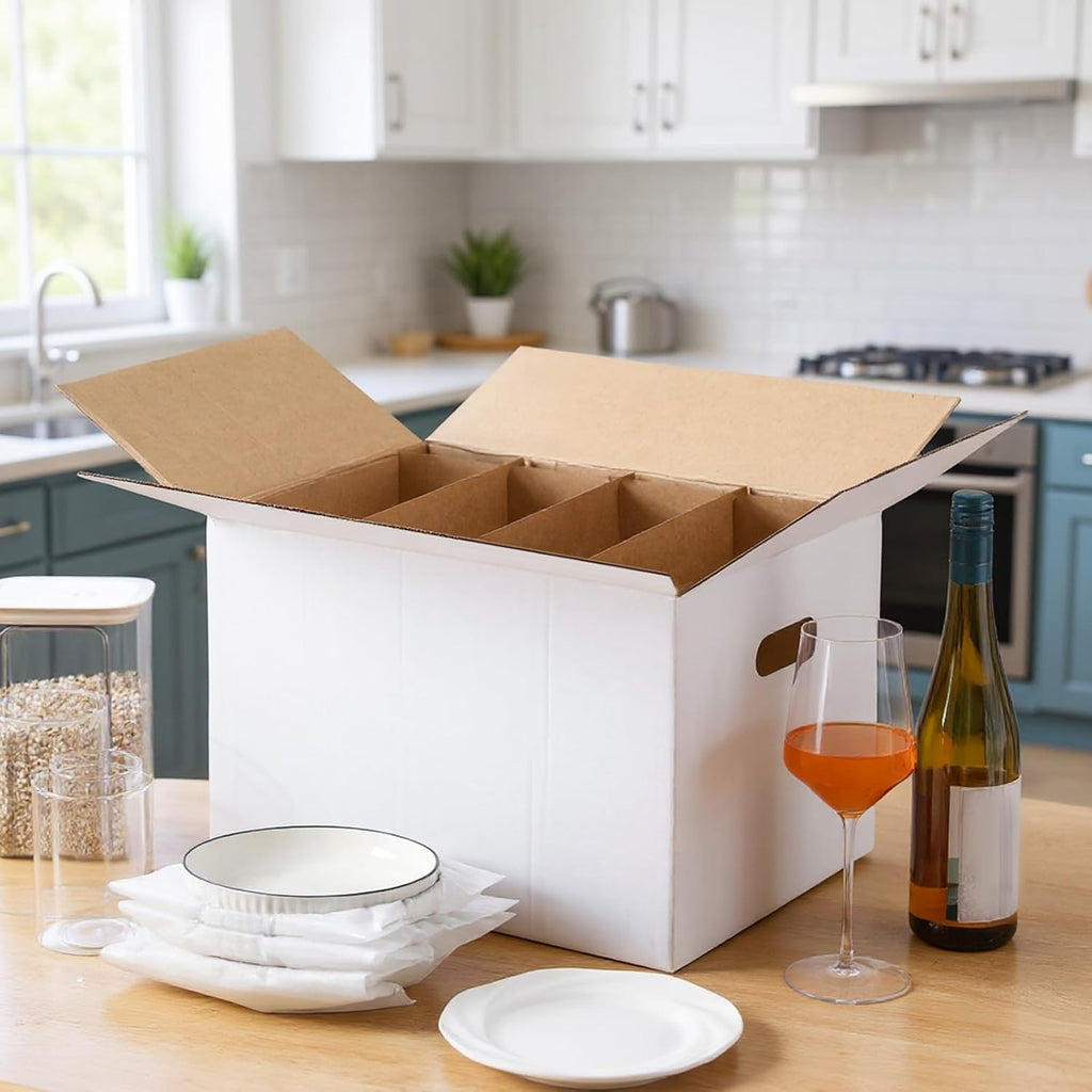 2 Sets Dish Moving Boxes with Divider Kits