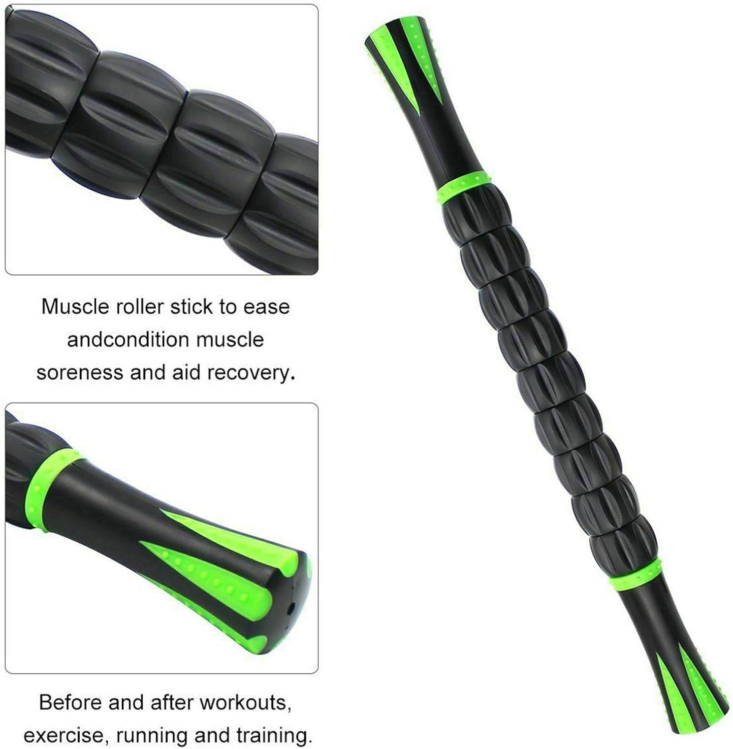 (TM) Muscle Roller Stick - Massage Tool for Releasing Myofascial Trigger Points, Reducing Muscle Soreness, Soothing